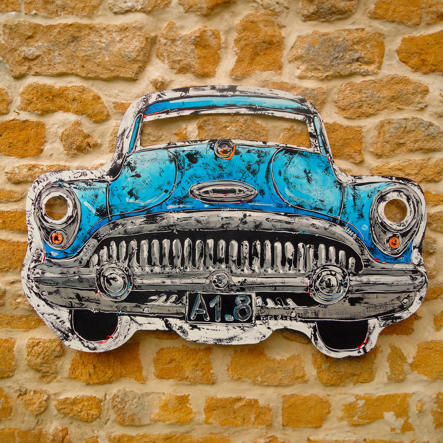 painted car shapes on aluminium franck ecalard