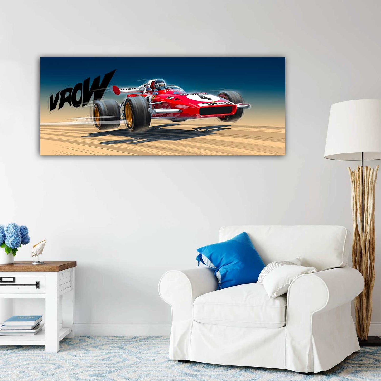 Illustration Ferrari 312 B2 jump plexiglass or fine art Jacky Ickx