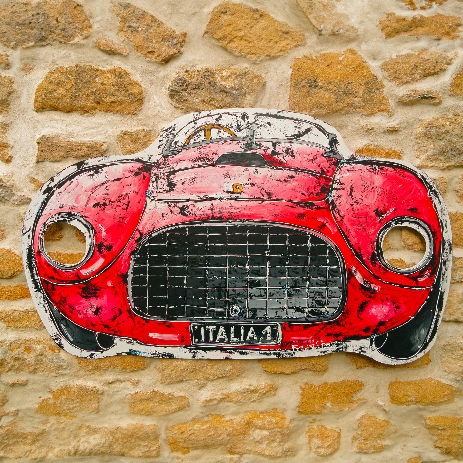 painted car shapes on aluminium franck ecalard