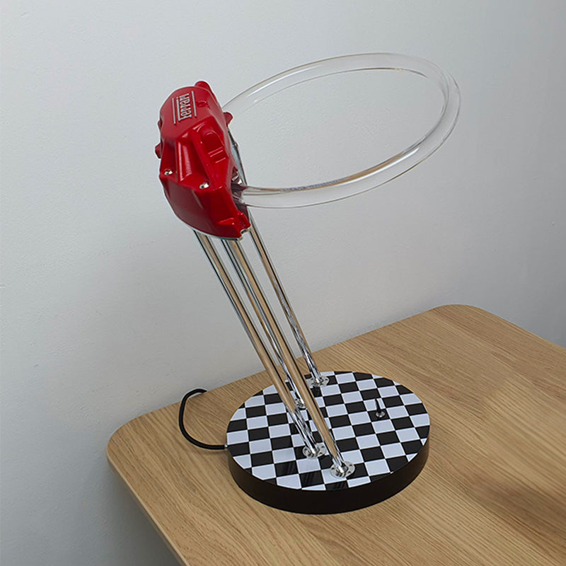 Ferrari 456 GT brake caliper desklamp red aluminium acrylic checkered flag base car2art