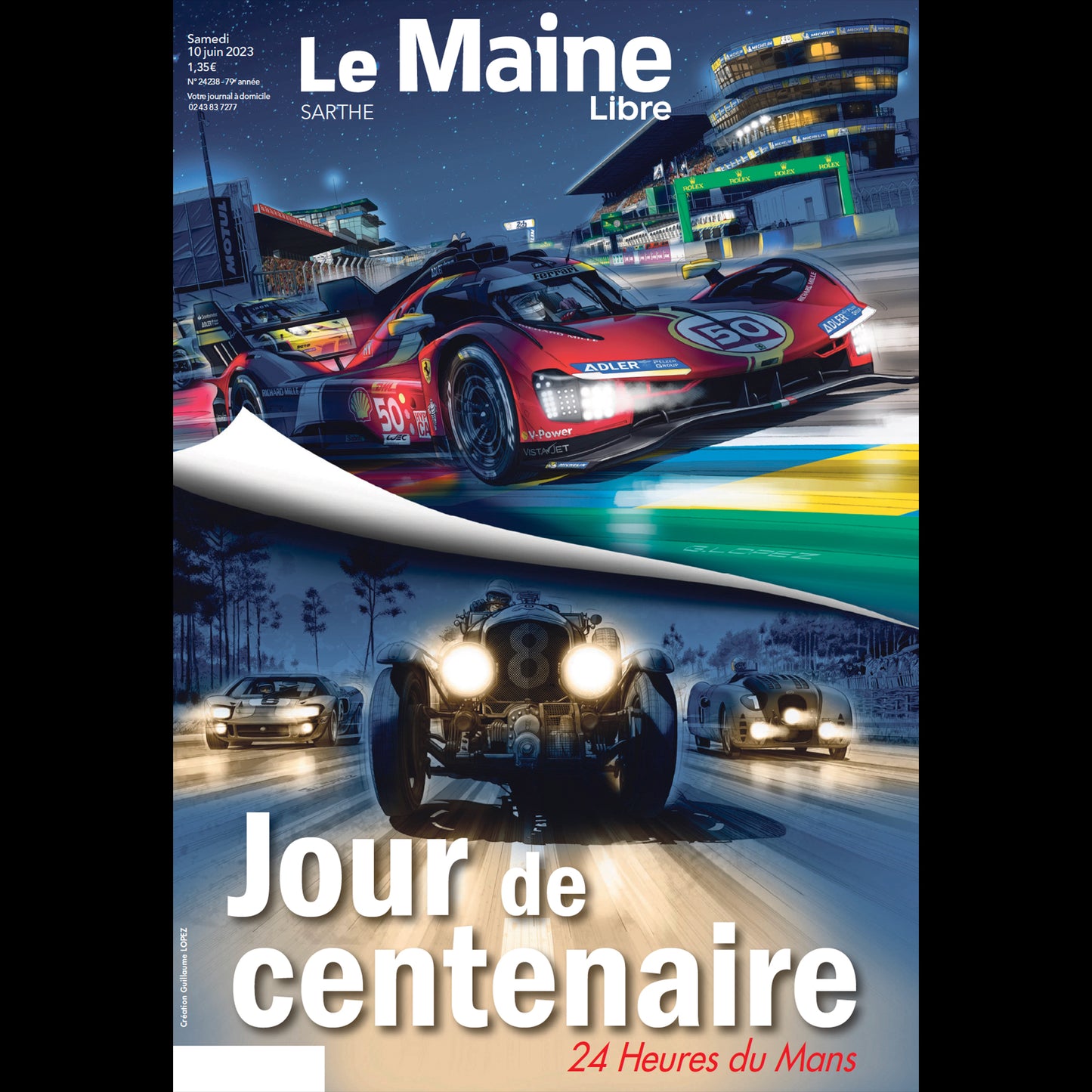 ILLUSTRATION VICTOIRE FERRARI 499P HYPERCAR AUX 24H DU MANS