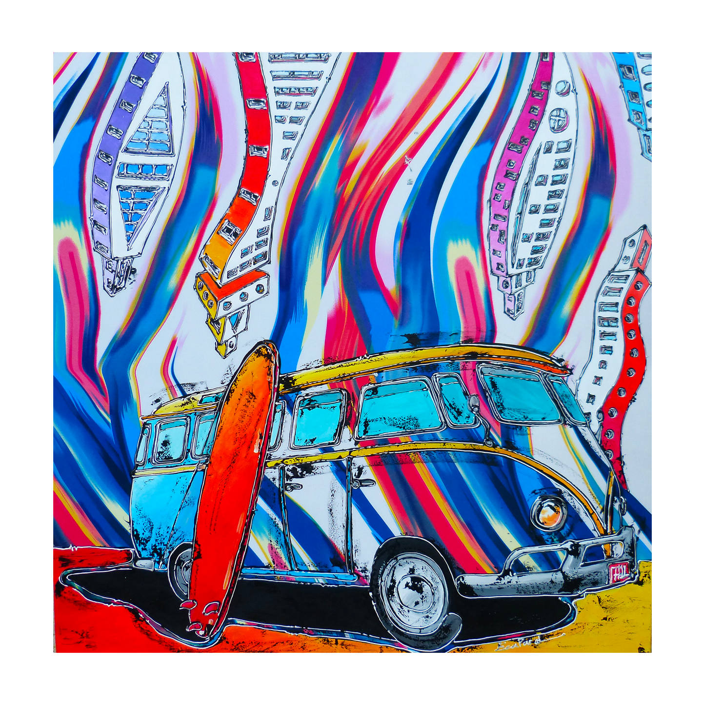 volkswagen combi superman surfer franck ecalard