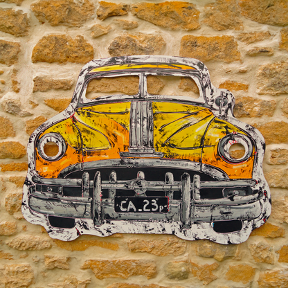 painted car shapes on aluminium franck ecalard