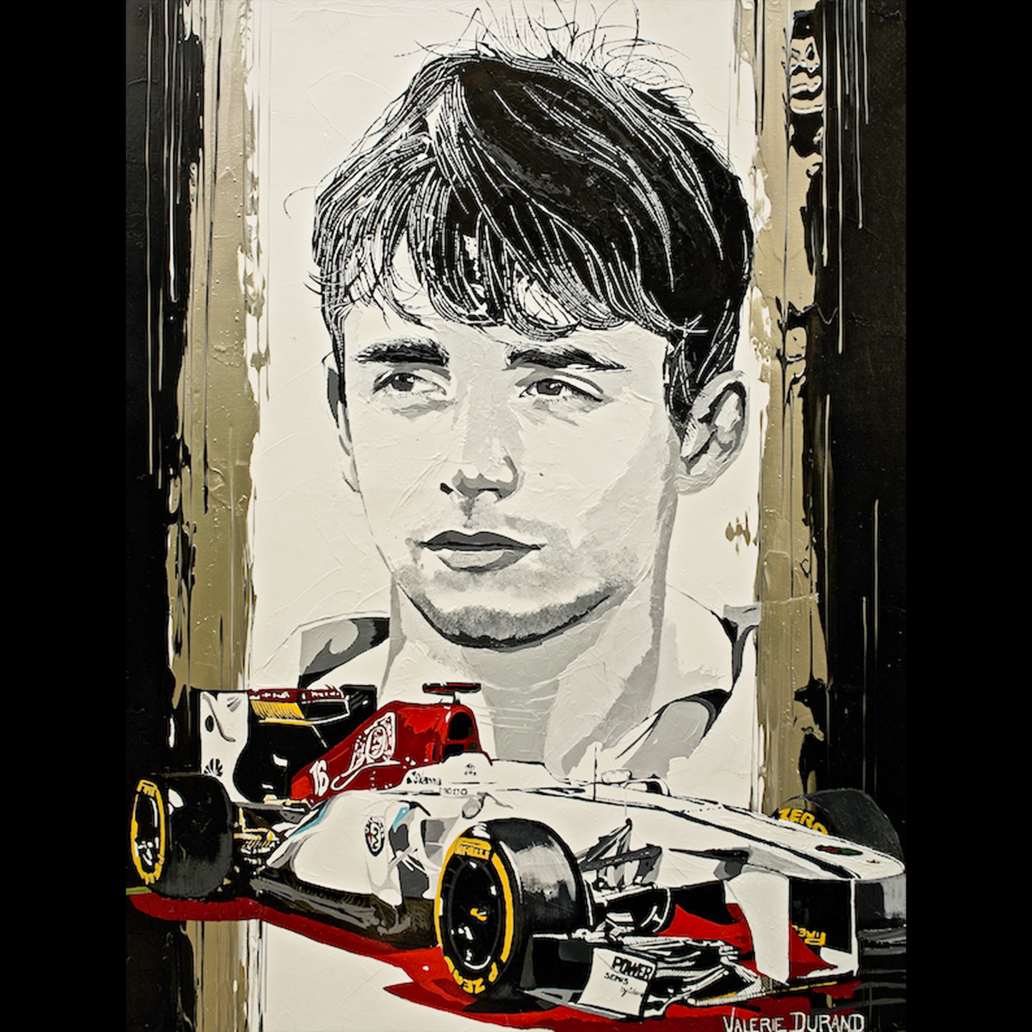 CHARLES LECLERC "FORMULA 1 PILOT" VALERIE DURAND ARTISTE PEINTRE