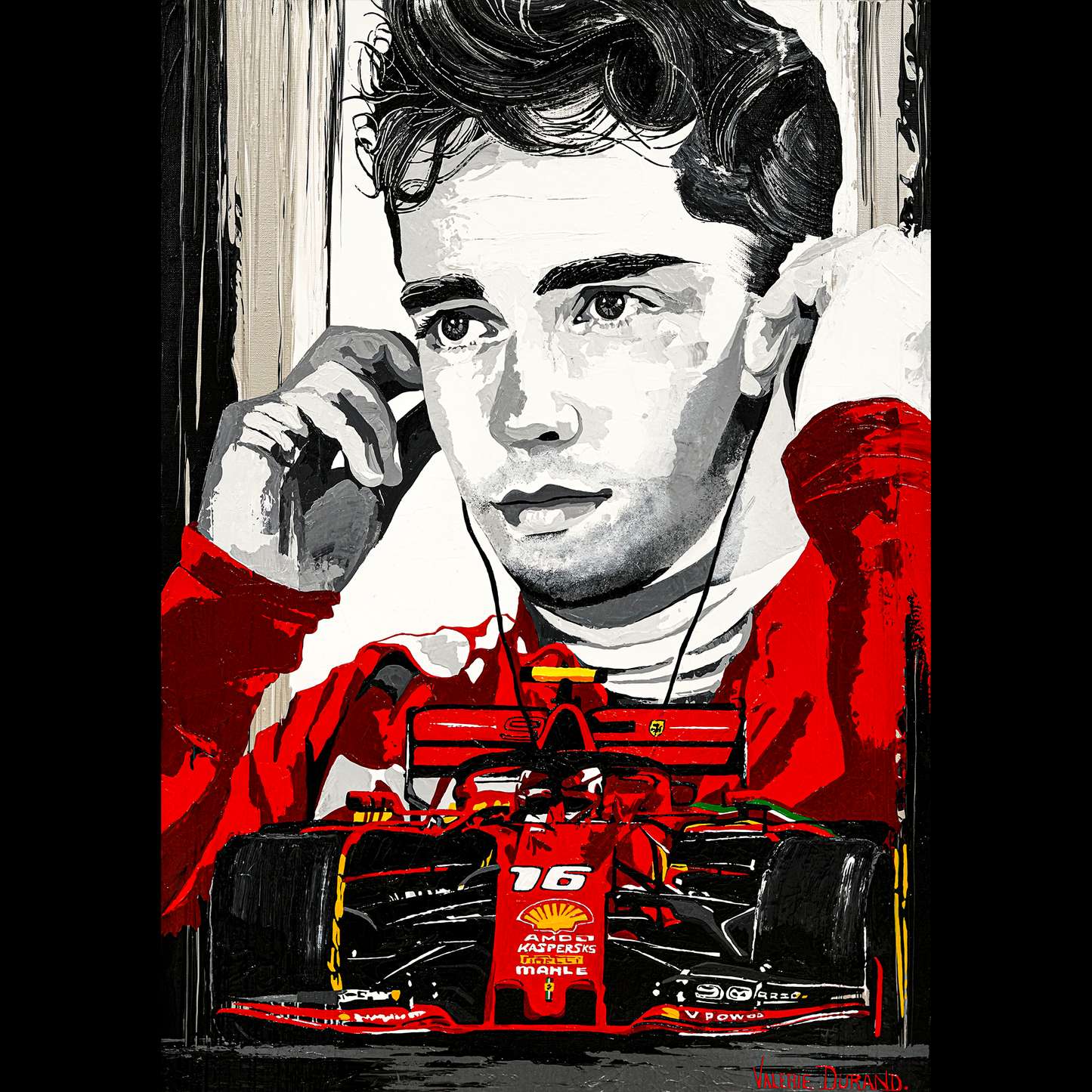 CHARLES LECLERC "FORMULA 1 PILOT" VALERIE DURAND ARTISTE PEINTRE