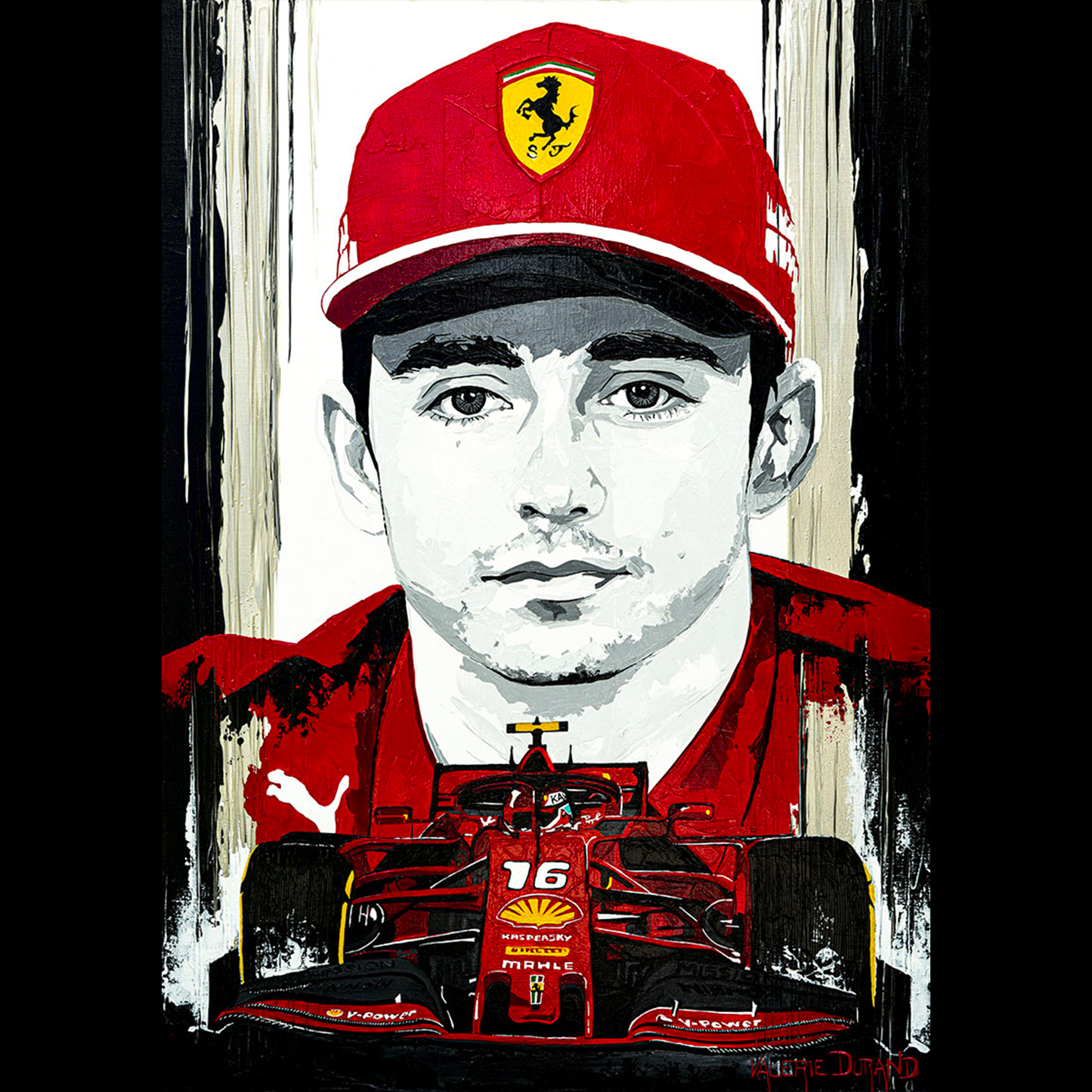 CHARLES LECLERC "FORMULA 1 PILOT" VALERIE DURAND ARTISTE PEINTRE