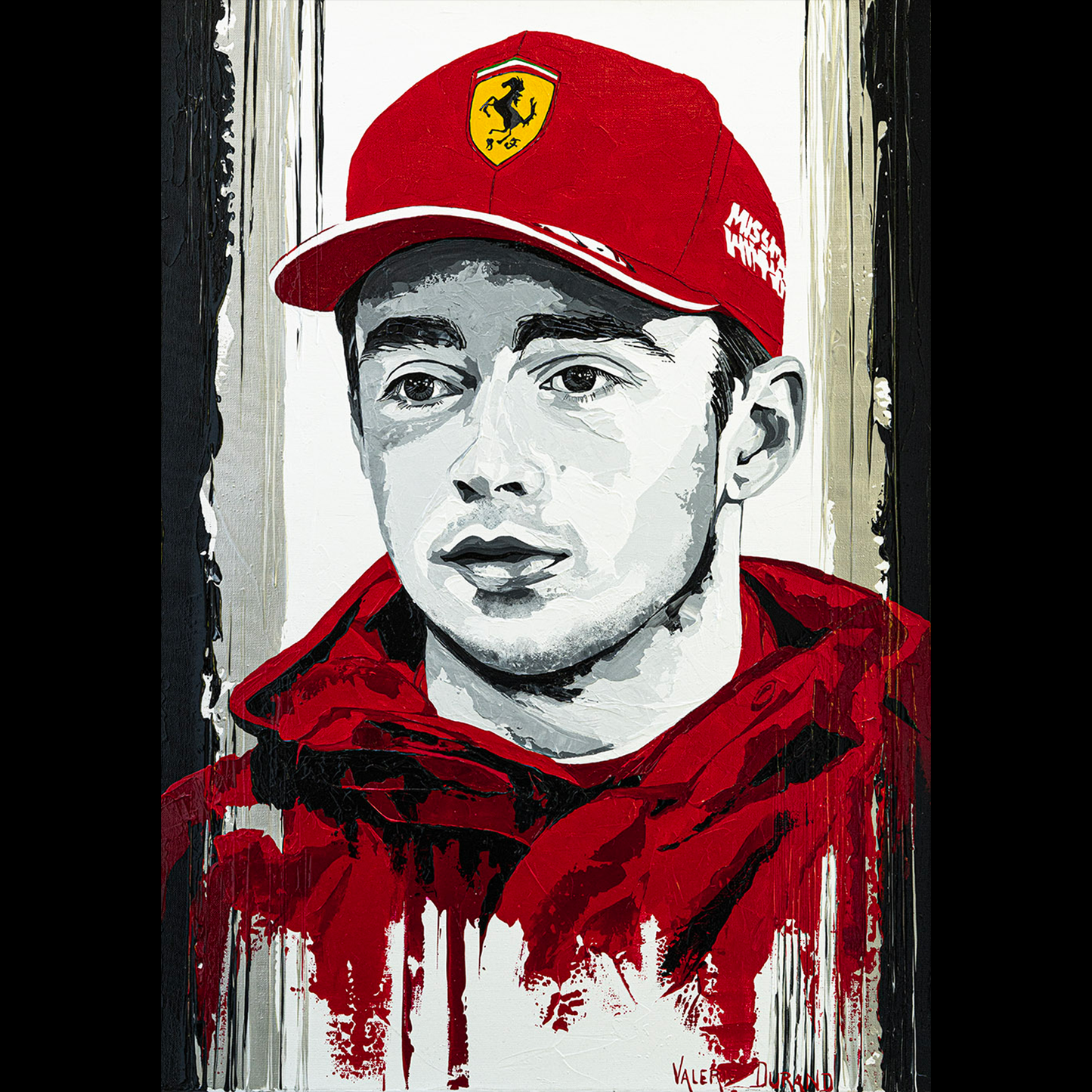 CHARLES LECLERC "FORMULA 1 PILOT" VALERIE DURAND ARTISTE PEINTRE