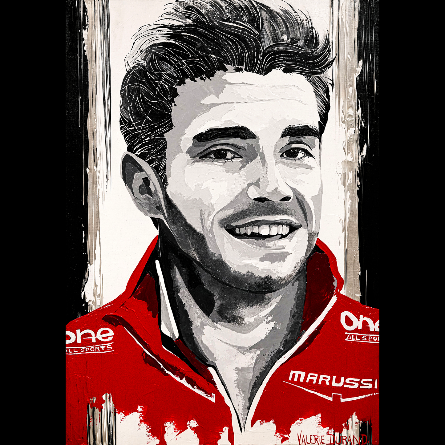 JULES BIANCHI MARUSSIA "FORMULA 1 PILOTS" PAINTING VALERIE DURAND