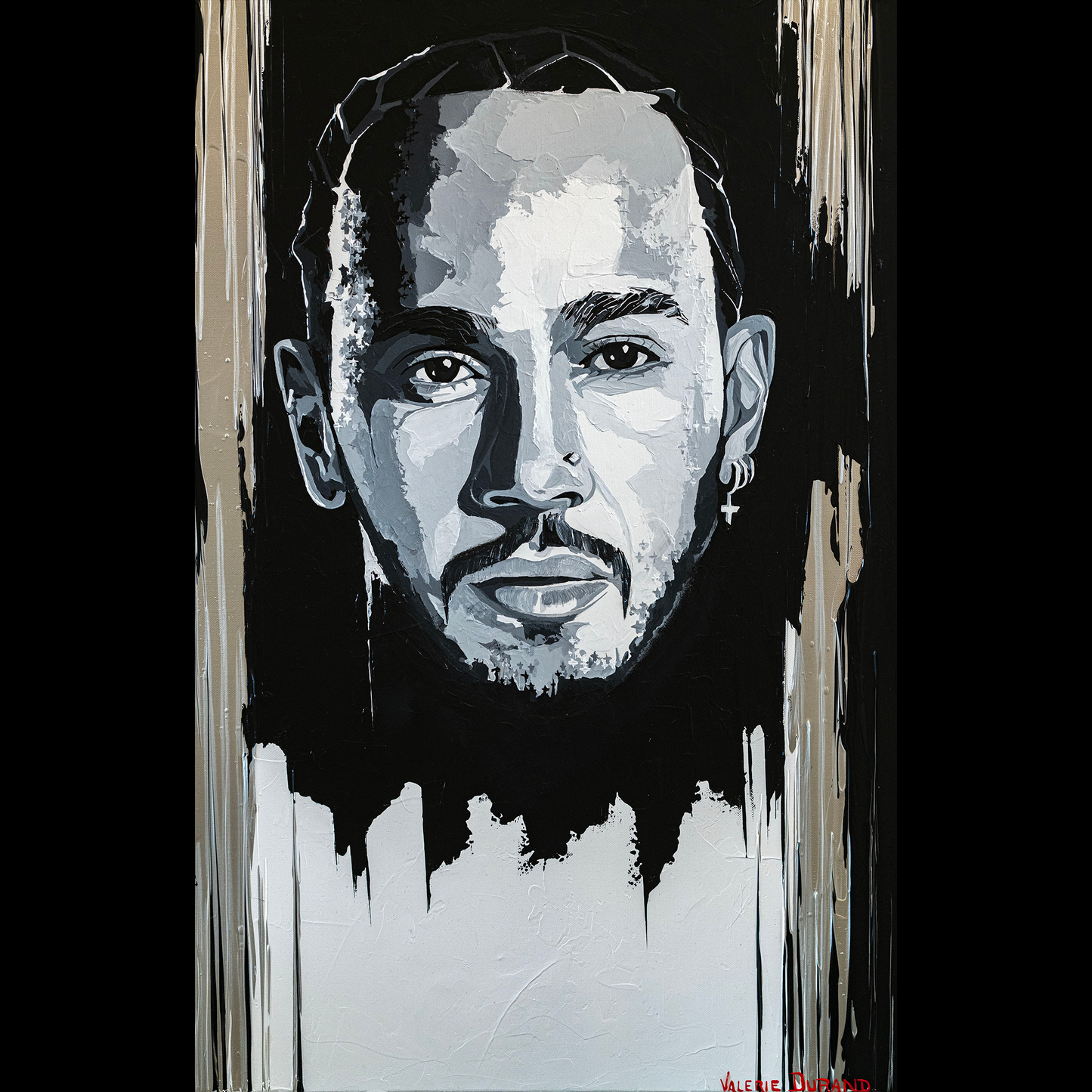 LEWIS HAMILTON MERCEDES "FORMULA 1 PILOTS" PAINTING VALERIE DURAND