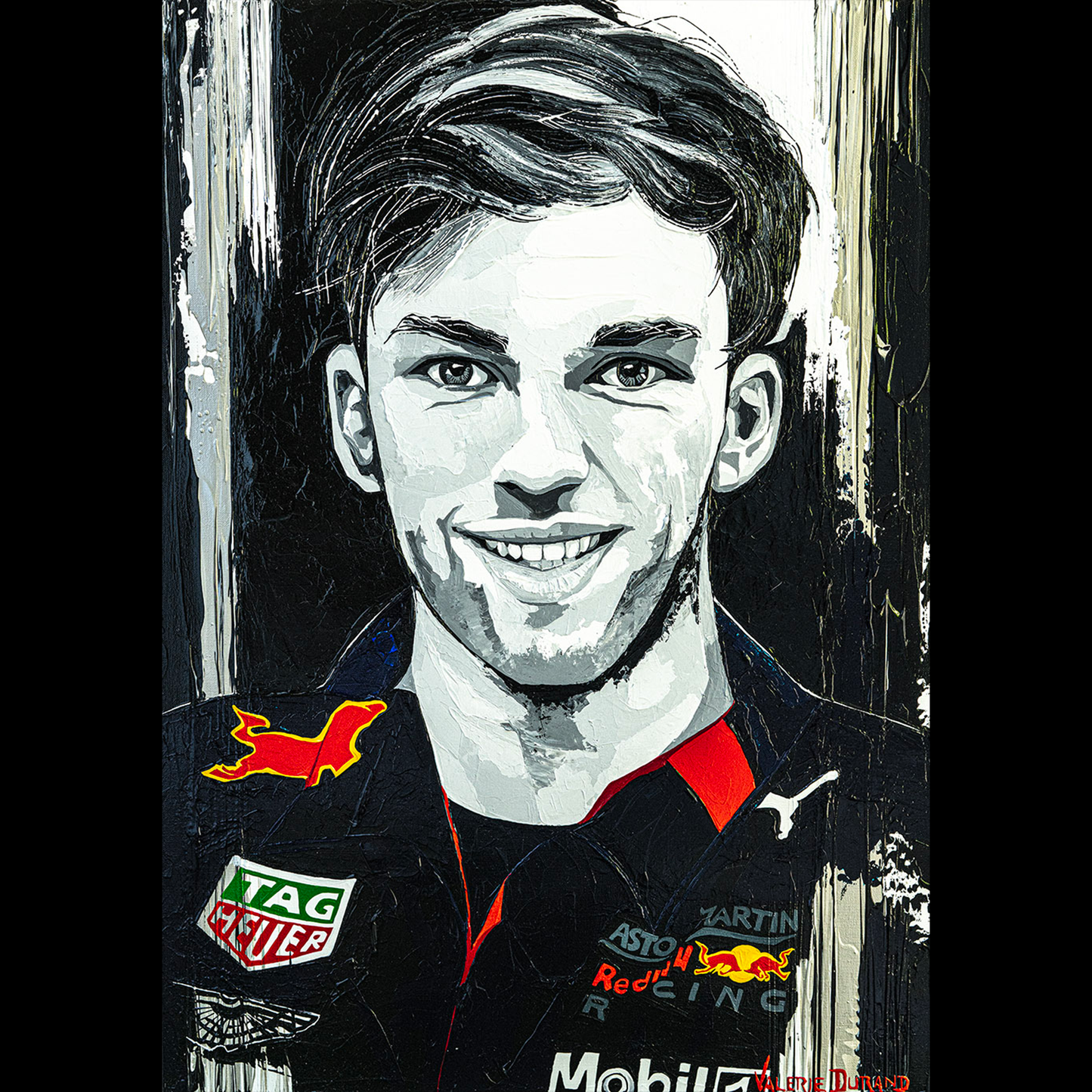 PIERRE GASLY ASTON MARTIN RED BULL "FORMULA 1 PILOTS" PAITING VALERIE DURAND