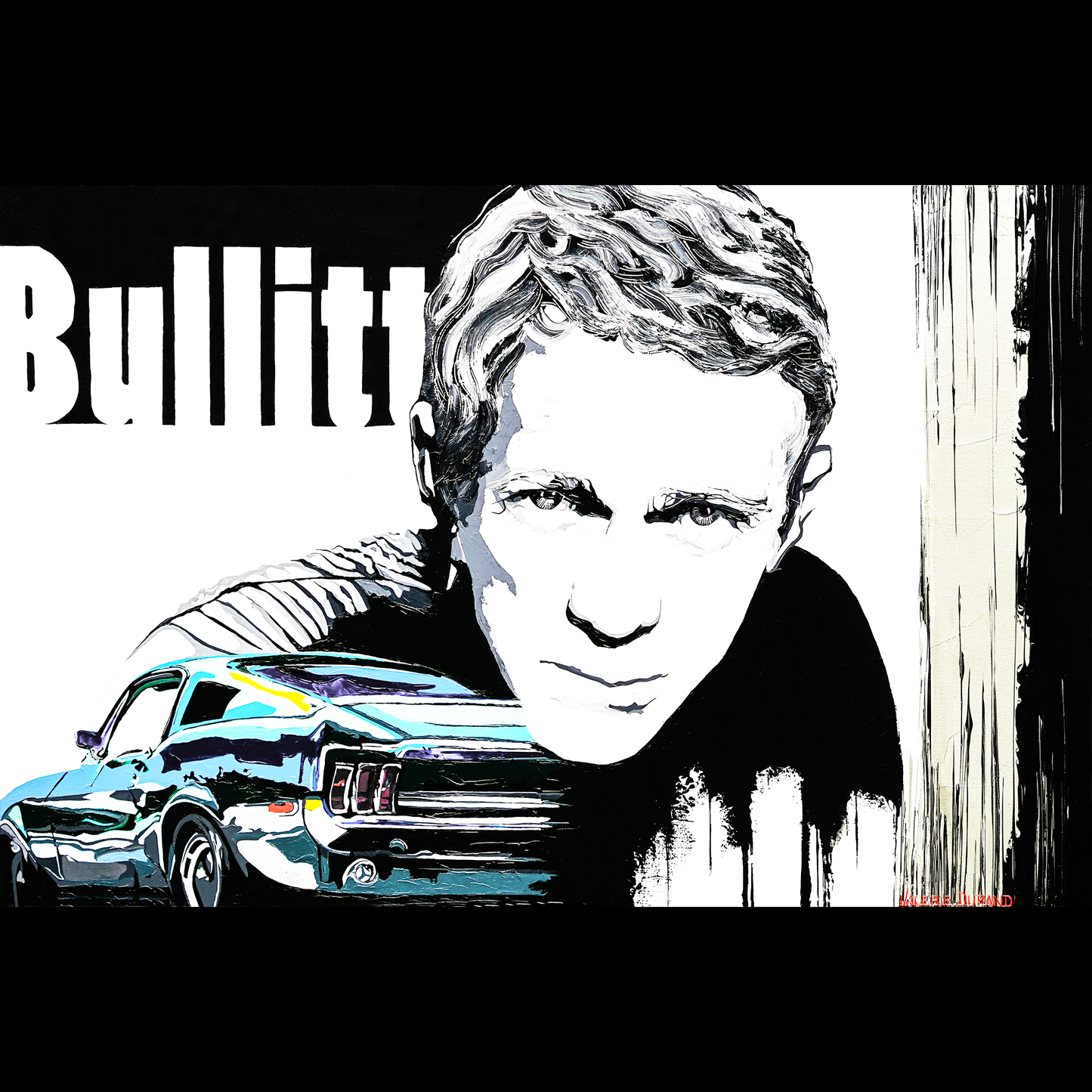 STEVE MCQUEEN "BULL IT" PAINTING VALERIE DURAND