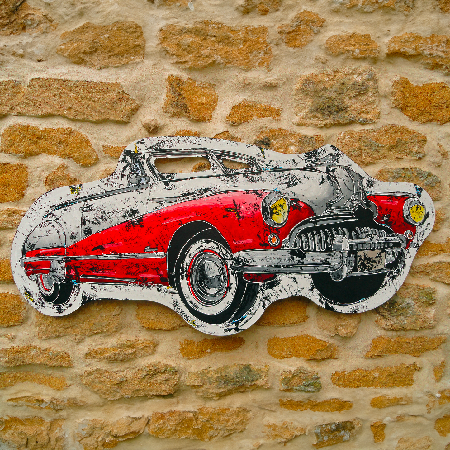 painted car shapes on aluminium franck ecalard