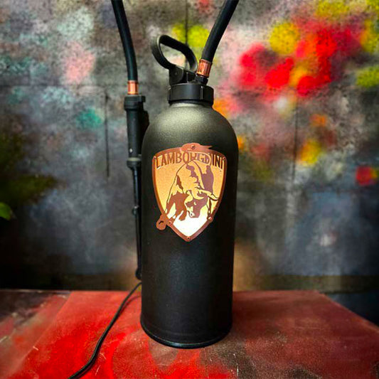 Extinguisher lamp black vintage Lamborghini with logo JLR Concept