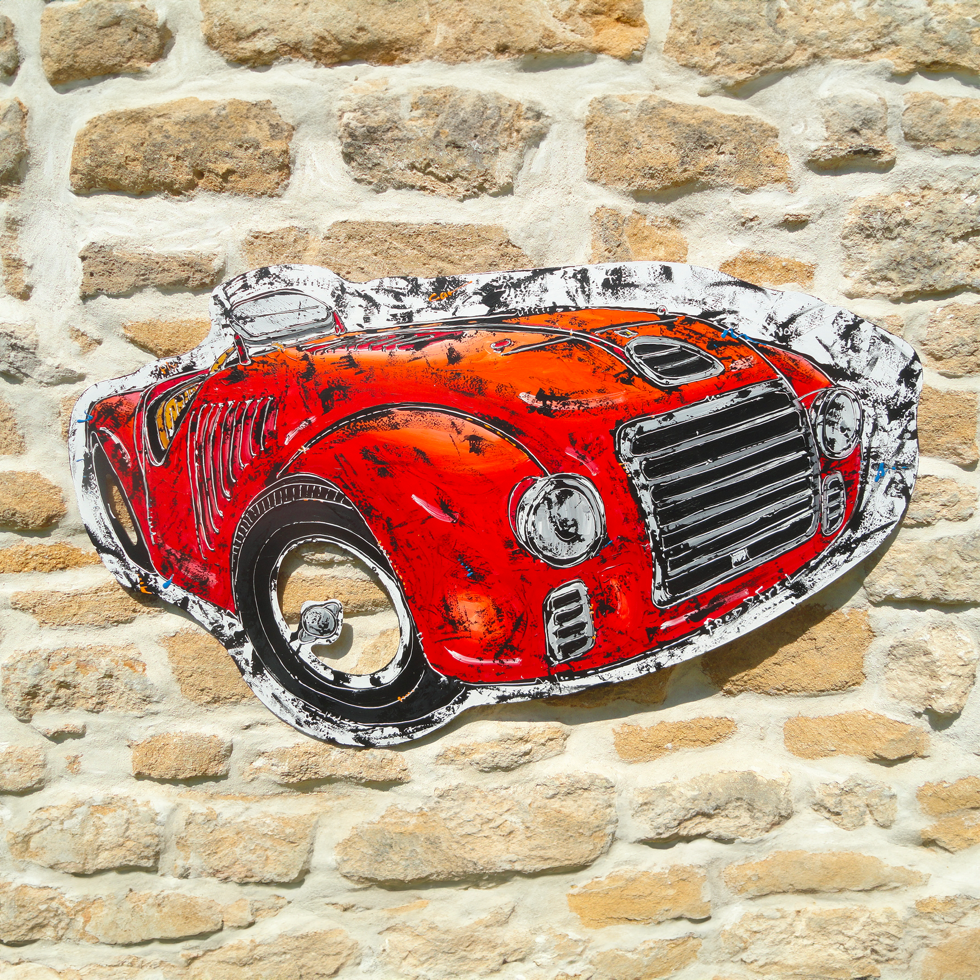 painted car shapes on aluminium franck ecalard