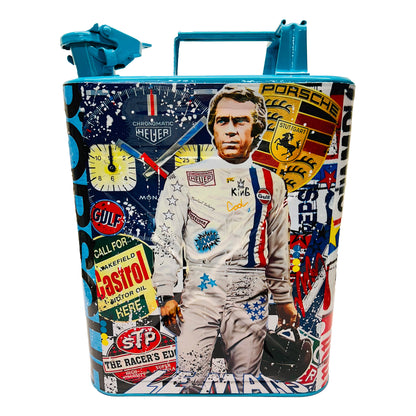 JERRYCAN VINTAGE CUSTOMISÉ STEVE MCQUEEN PORSCHE 917K AUX 24H DU MANS