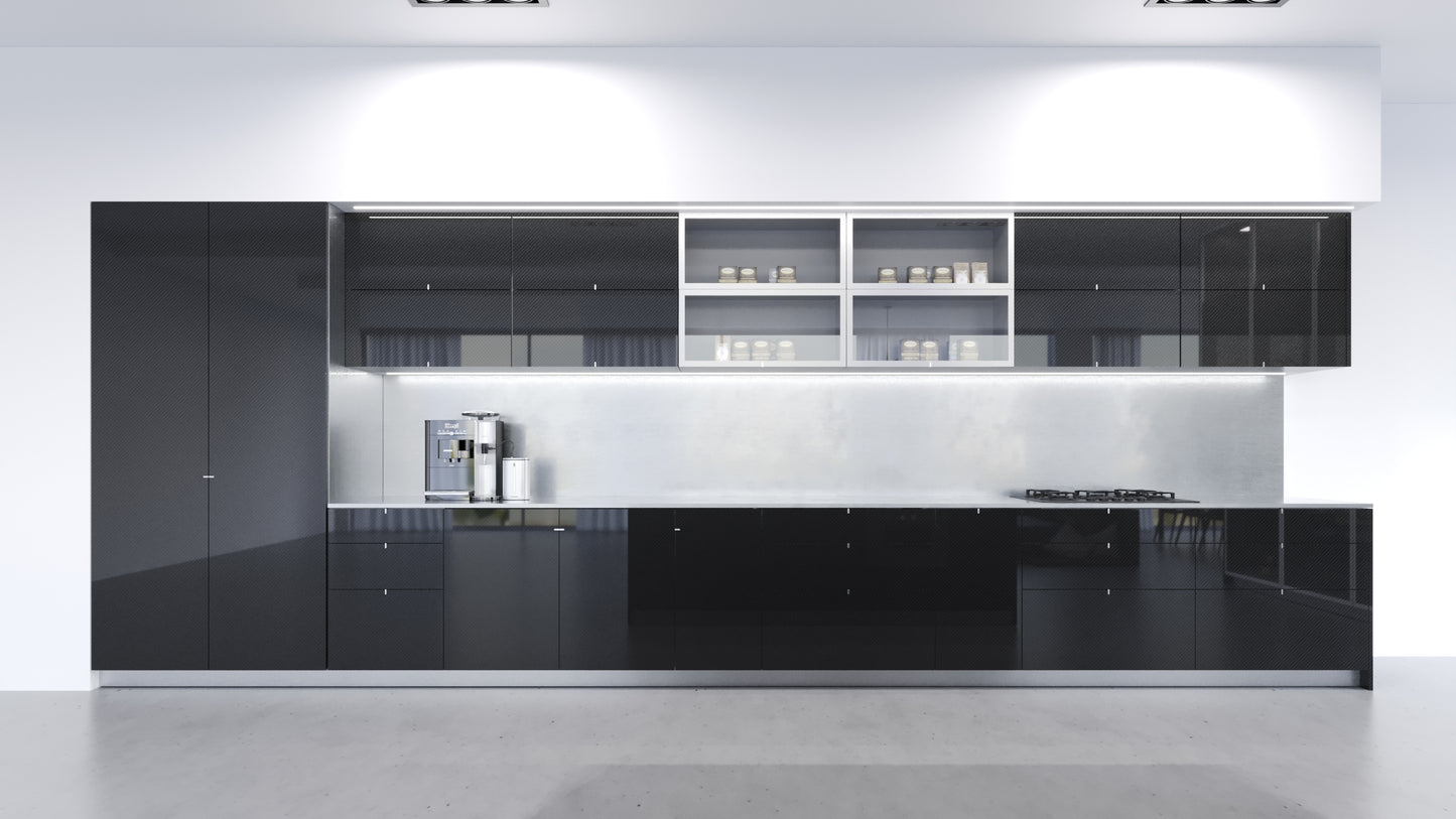 LUXURY KITCHEN IN CARBON "IMPOSSIBLE FURNITURE" BLACK