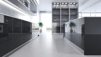 LUXURY KITCHEN IN CARBON "IMPOSSIBLE FURNITURE" BLACK