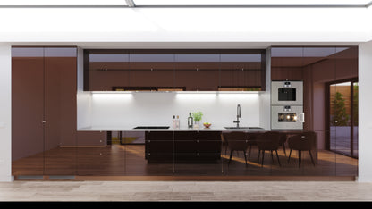 LUXURY KITCHEN IN CARBON "IMPOSSIBLE FURNITURE" COGNAC VINTAGE