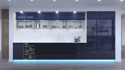 LUXURY KITCHEN IN CARBON "IMPOSSIBLE FURNITURE" BLUE