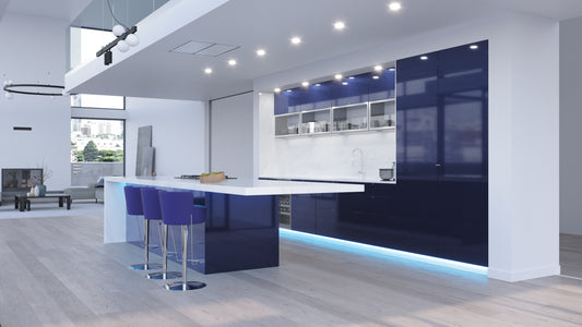 LUXURY KITCHEN IN CARBON "IMPOSSIBLE FURNITURE" BLUE