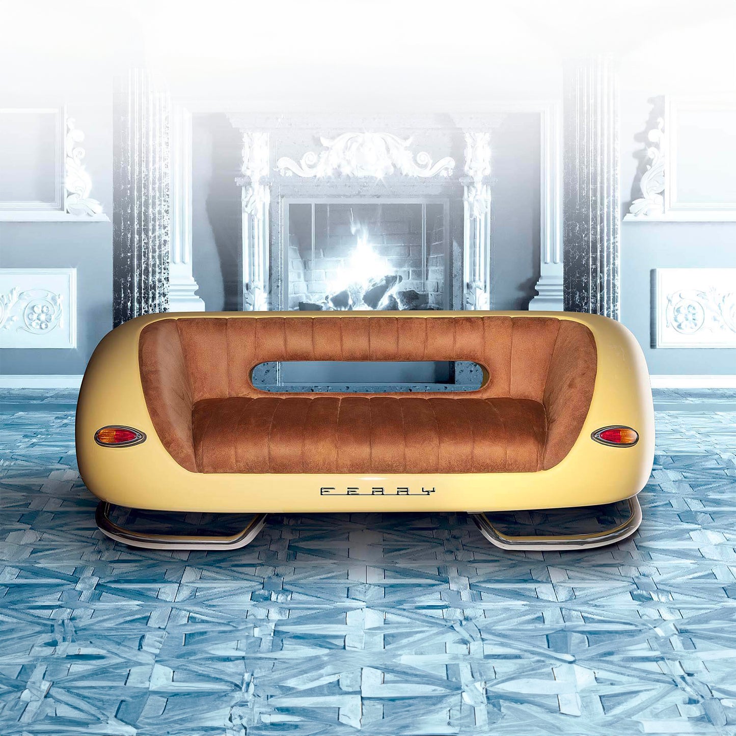 TAILOR-MADE LUXURY AUTOMOTIVE ART FURNITURE SOFA PORSCHE 356