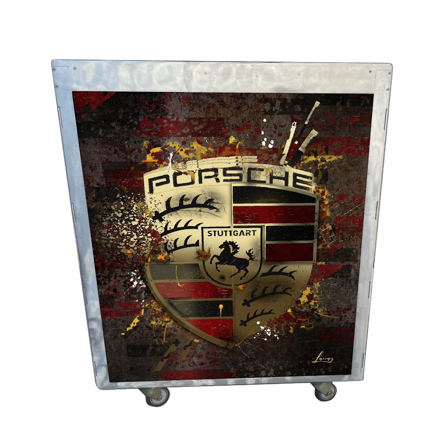 CUSTOMIZED AUTOMOTIVE & AIRCRAFT TROLLEY PORSCHE LOGO